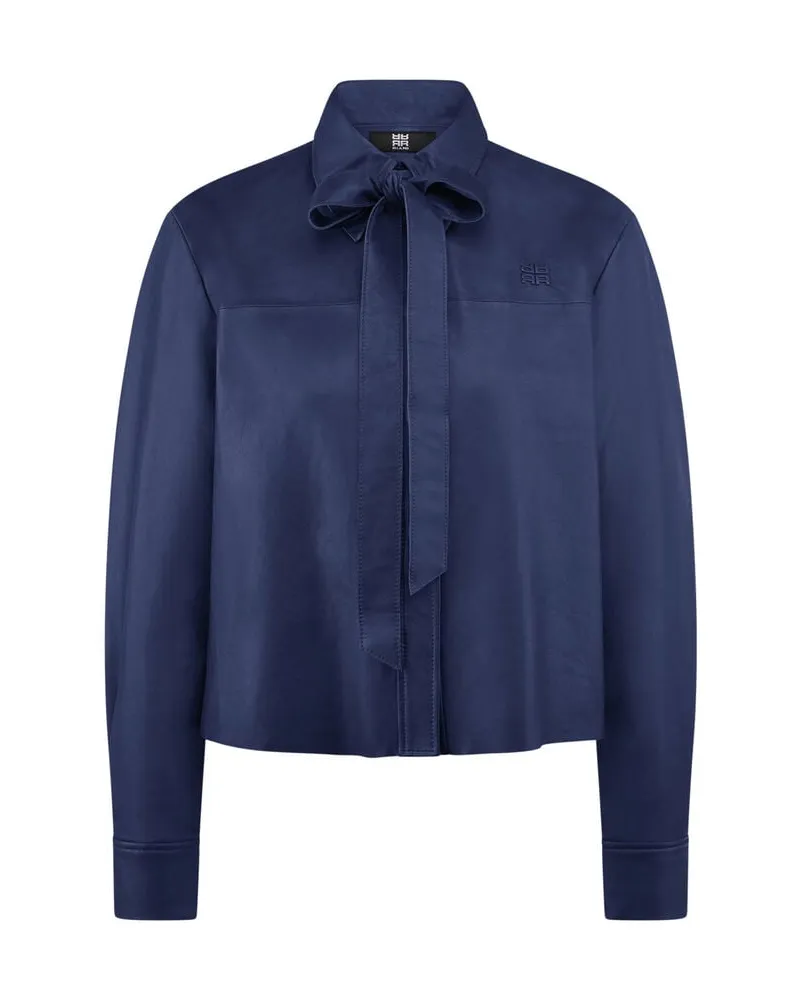 Riani Damen Lederbluse mit Schluppe Mehrfarbig