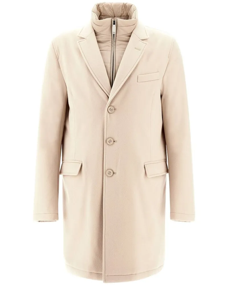 Herno Herren Mantel aus Beaver-Wolle Offwhite