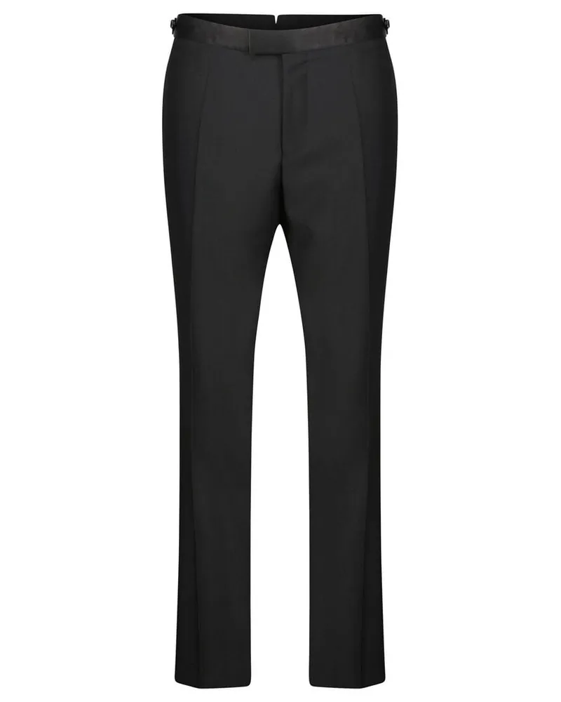 HUGO BOSS Herren Hose mit Schurwolle und Mohair L-PEET-TUX Schwarz