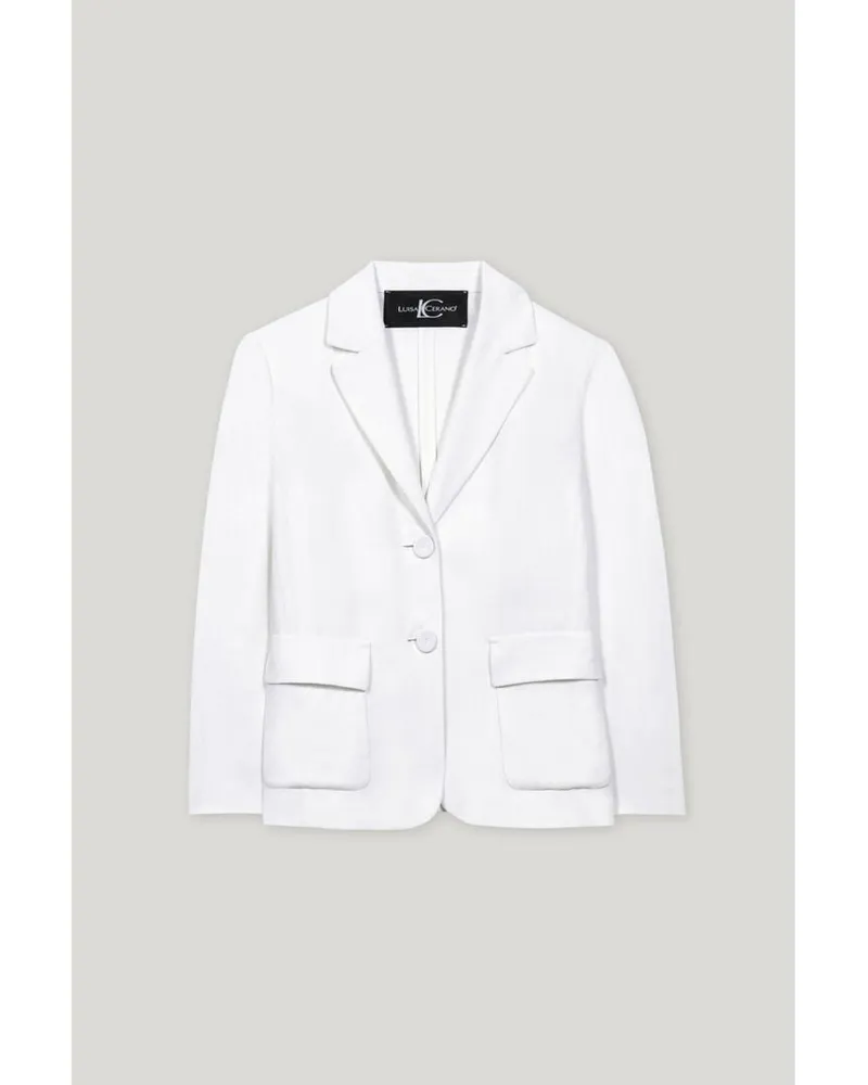 Luisa Cerano Damen Blazer mit Leinen Weiss