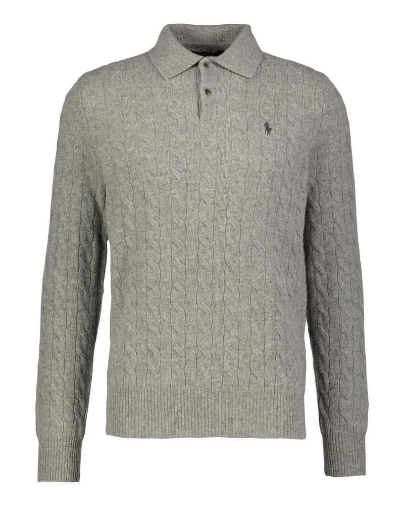 Ralph Lauren Herren Strickpullover aus Wolle und Kaschmir Grau