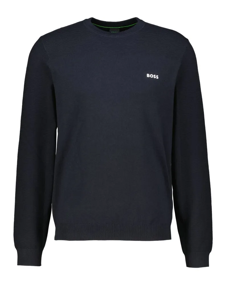 HUGO BOSS Herren Pullover KN_MOMENTUM-X CN 10273795 01 Slim Fit aus Wollmix Marine