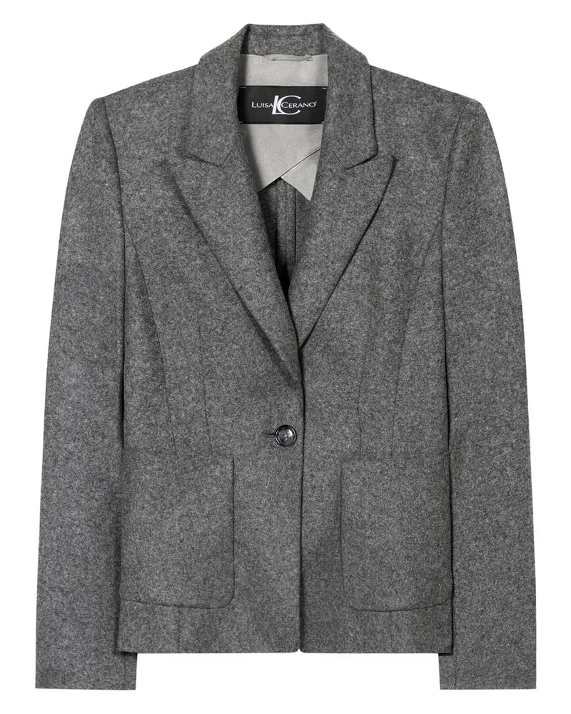 Luisa Cerano Damen Flanell-Blazer mit Wolle Grau