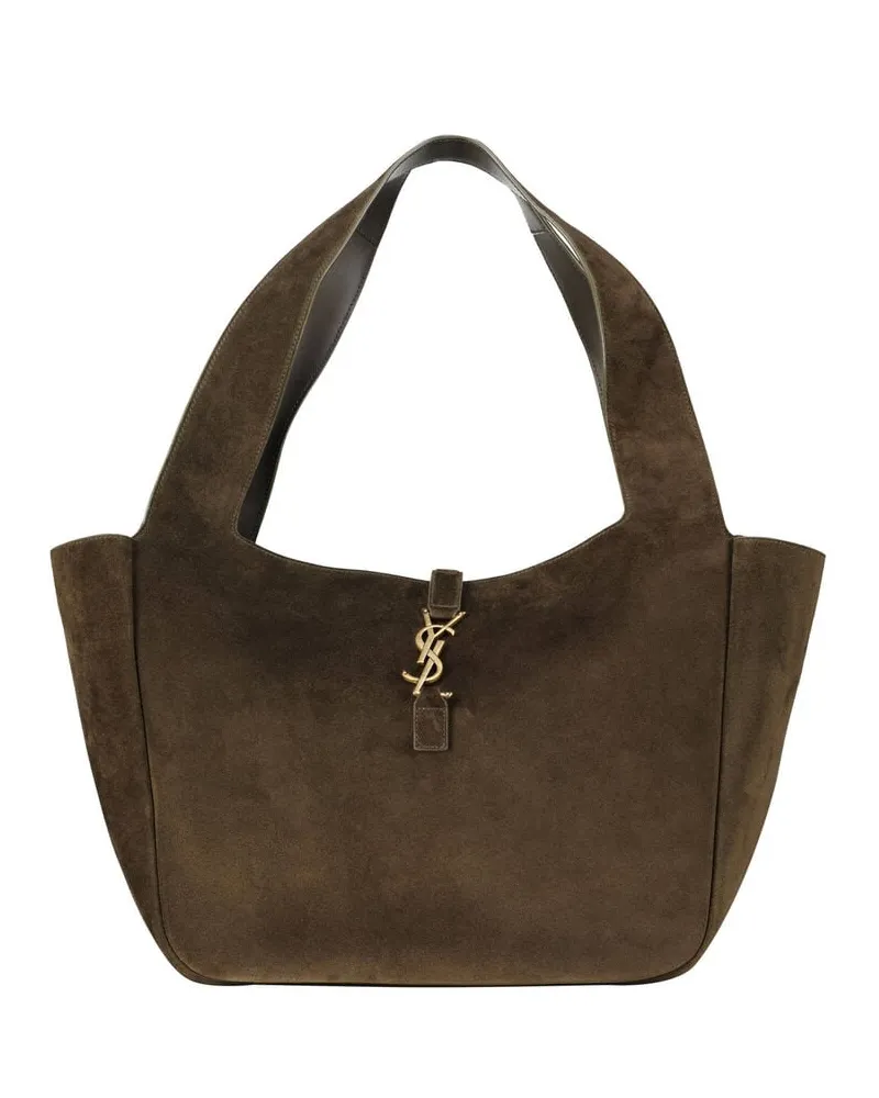 Saint Laurent Damen Shopper aus Kalbsleder LE 5 A 7 BEA CABAS SUEDE Medium Taupe