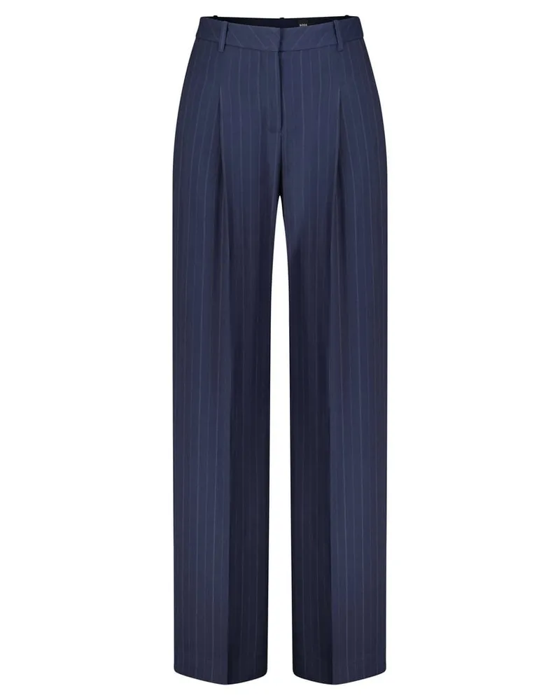 HUGO BOSS Damen Bundfaltenhose mit Nadelstreifen TIANA4 Anthrazit