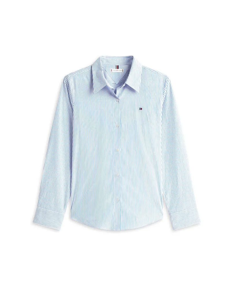 Tommy Hilfiger Damen Bluse aus Popeline Blau