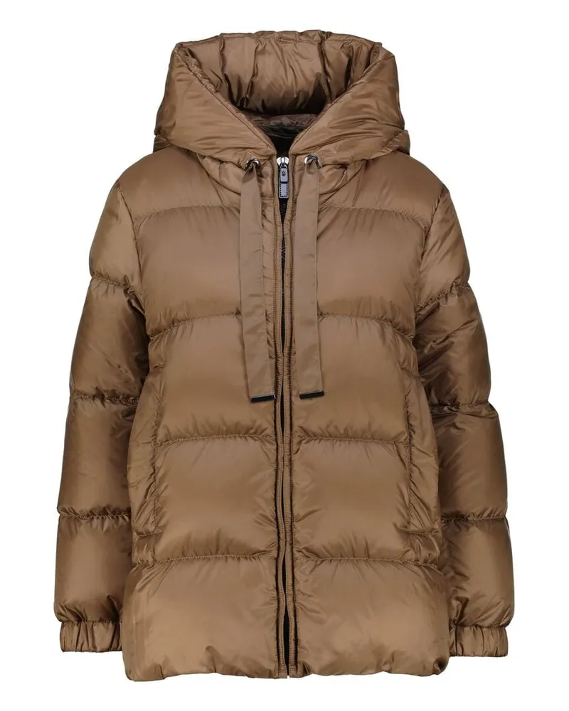 Max Mara Damen Daunenjacke aus wasserabweisendem Canvas Braun
