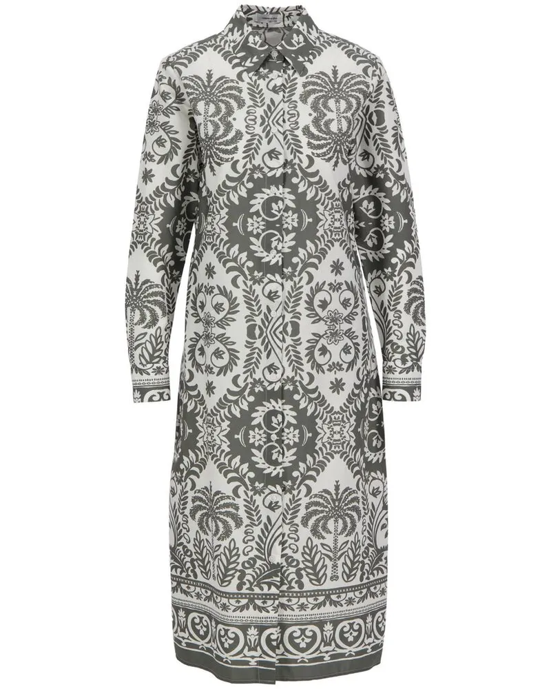 Rossana Diva Damen Hemdblusenkleid KELLY Midi-Länge Oliv