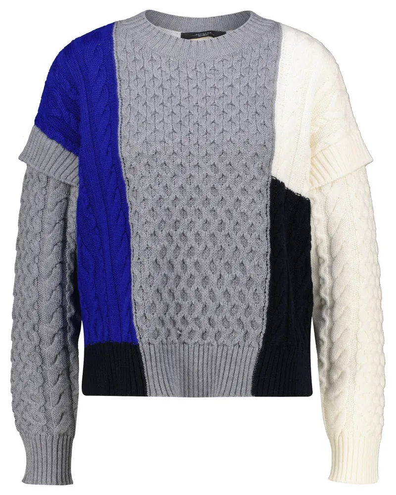 Max Mara Damen Pullover Patchwork Weiss