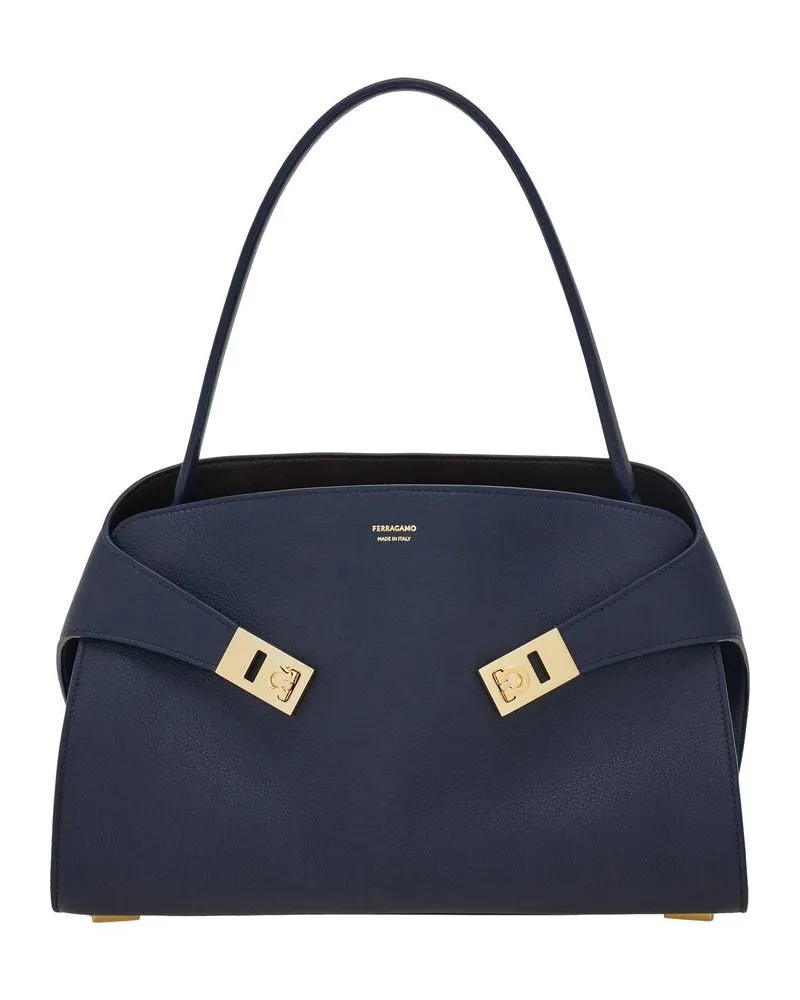 Ferragamo Damen Schultertasche HUF SOFT Marine