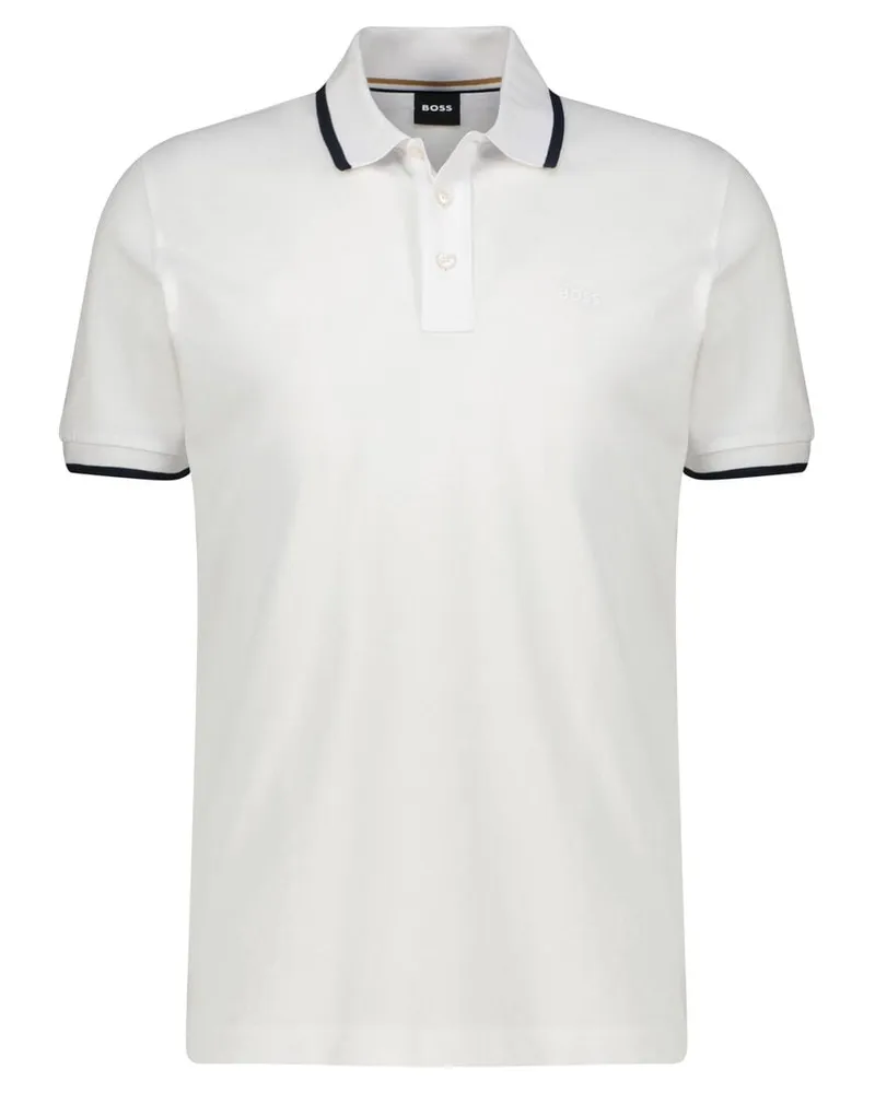 HUGO BOSS Herren Poloshirt PARLAY Regular Fit Offwhite