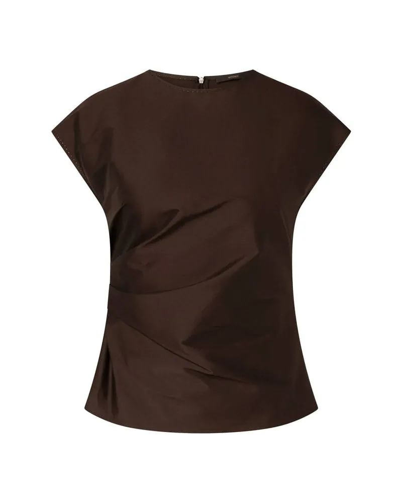 windsor. Damen Blusentop aus Baumwollstretch Braun
