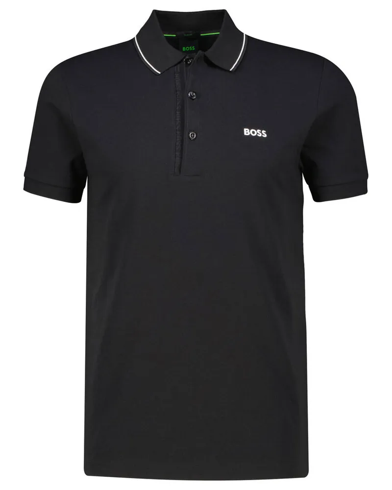 HUGO BOSS Herren Poloshirt PAULE 4 Slim Fit Schwarz