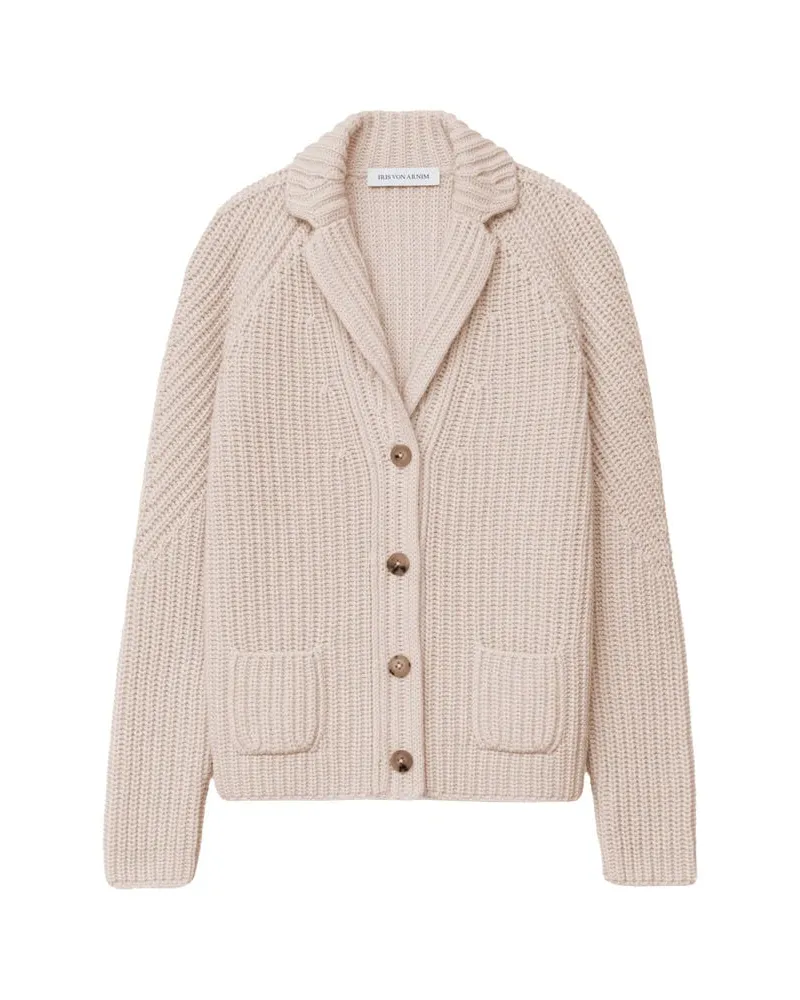 Iris von Arnim Damen Strickjacke aus Kaschmir GWENDOLYN Slim Fit Taupe