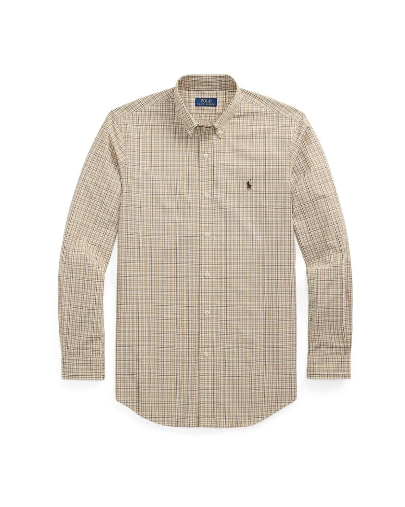 Ralph Lauren Herren Freizeithemd aus Stretch-Popeline Custom Fit Grau