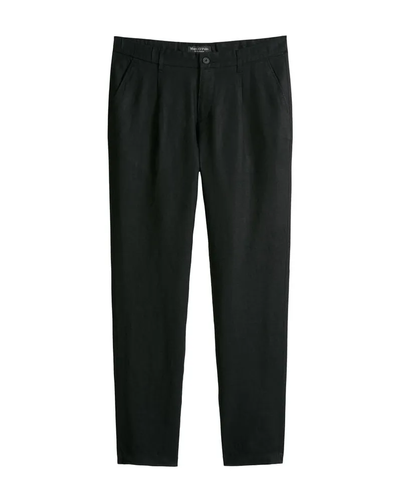 Marc O'Polo Herren Leinenhose OSBY JOGGER PLEATS Schwarz