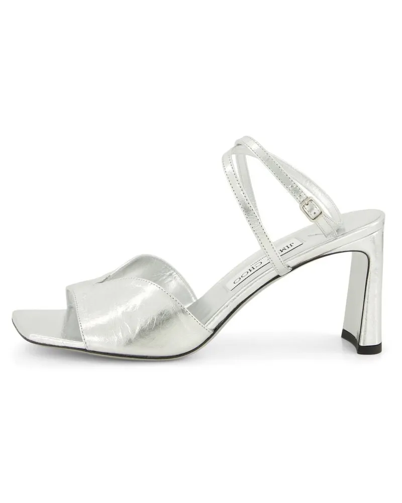 Jimmy Choo Damen Sandaletten aus Leder KARLI 75 Silber