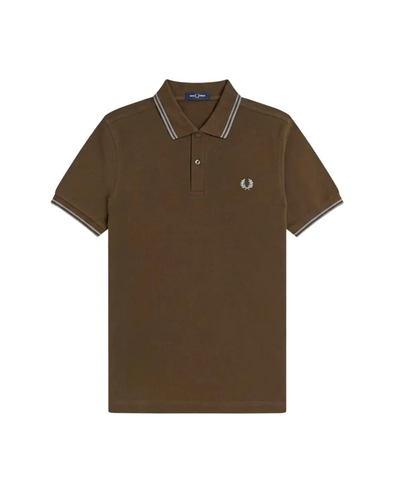 Fred Perry Herren Poloshirt M3600 THE TWIN TIPPED Braun