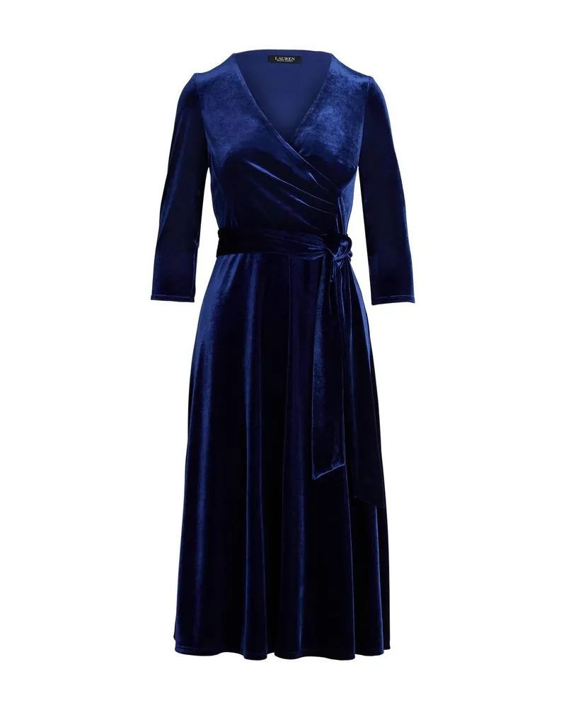 Ralph Lauren Damen Kleid aus Samt Blau
