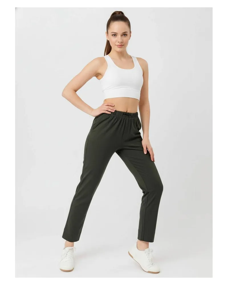 Mandala Damen Yoga Tights Slim Fit Oliv