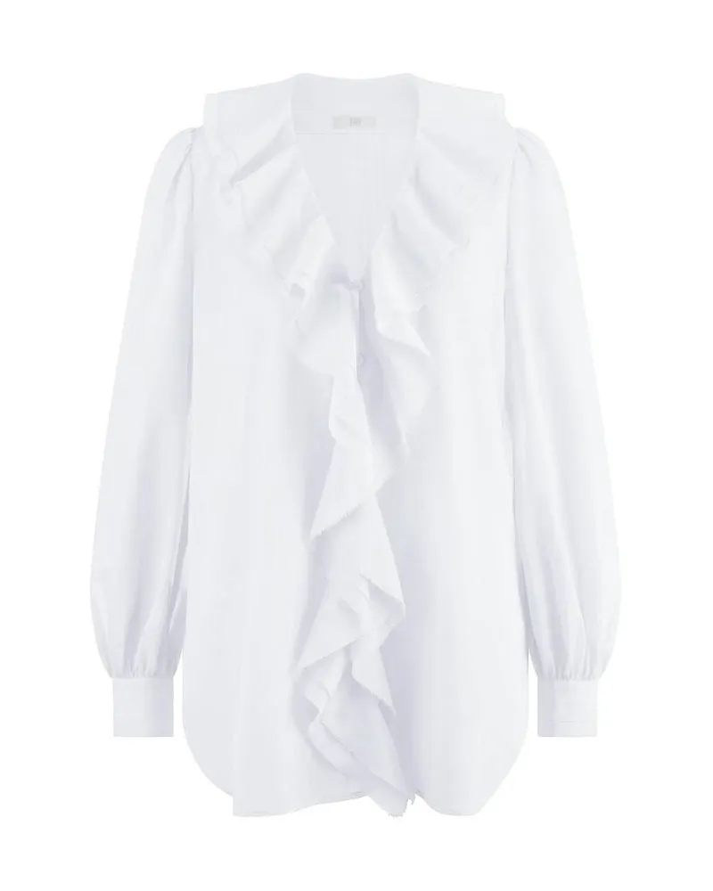 Riani Damen Bluse mit Volants Weiss