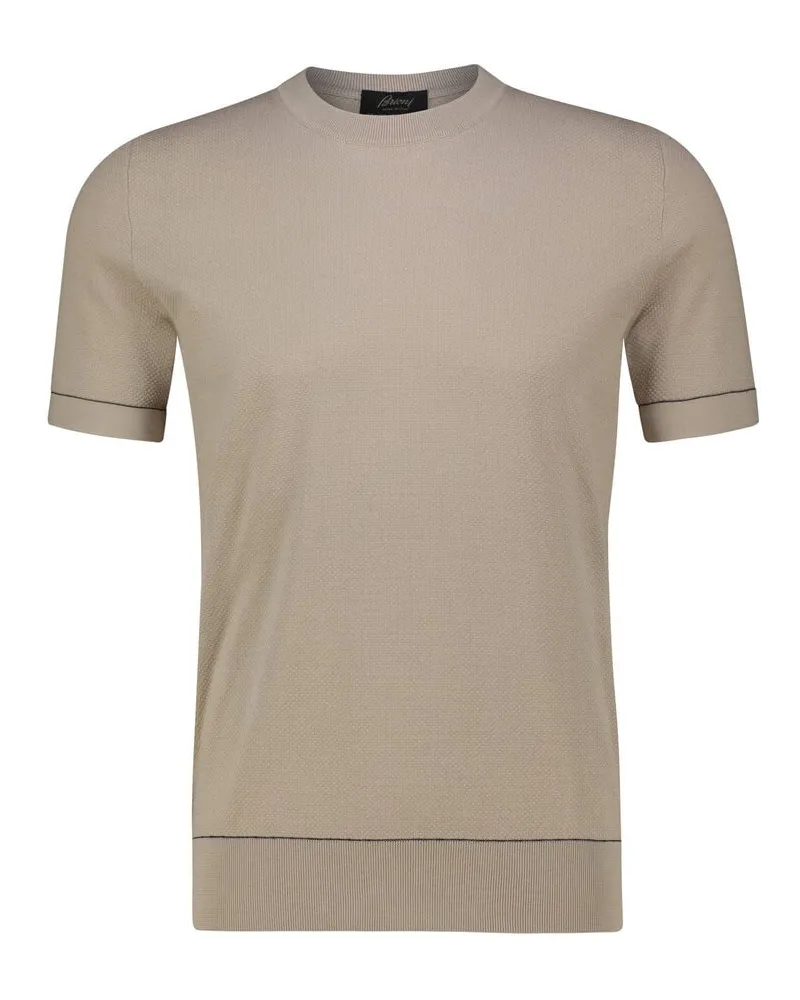Brioni Herren Strickpullover Regular Fit Sand