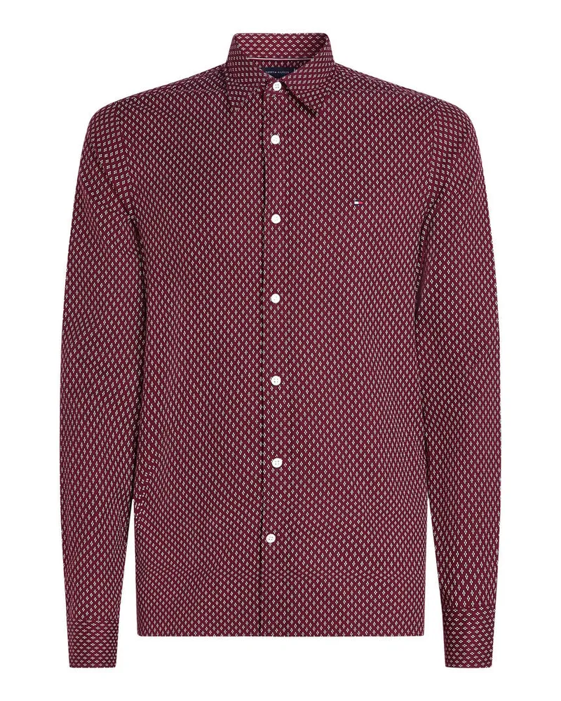 Tommy Hilfiger Herren Hemd BRUSHED PRINT SF SHIRT Slim Fit Rose