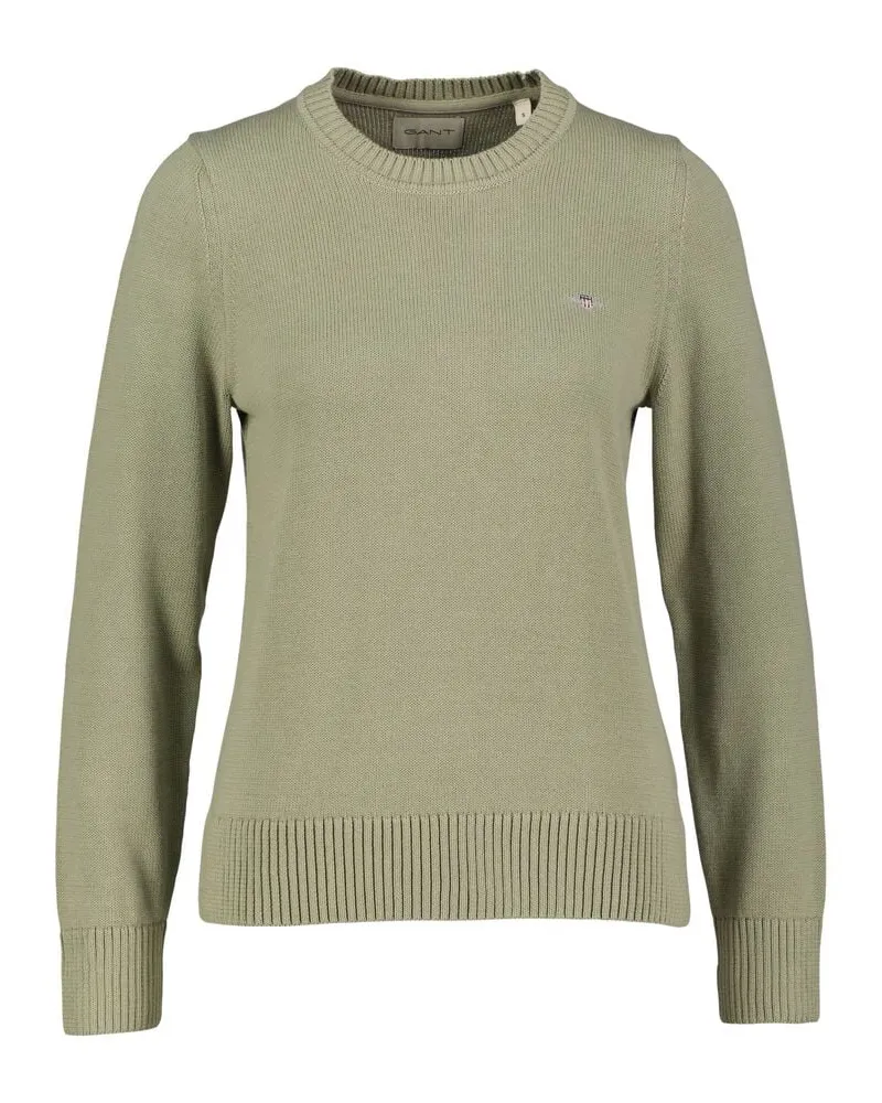 Gant Damen Strickpullover aus Bio-Baumwolle Regular Fit Grün