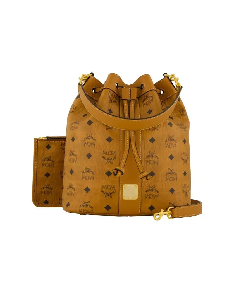 MCM Damen Beuteltasche DESSAU VI Medium Cognac