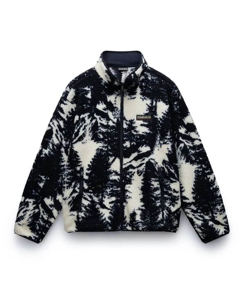 Napapijri Herren Fleecejacke ARGIENT Relaxed Fit Schwarz