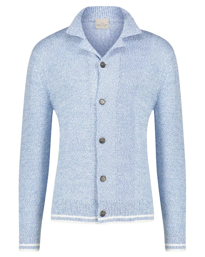 Paul & Shark Herren Strickjacke aus Baumwolle Bleu