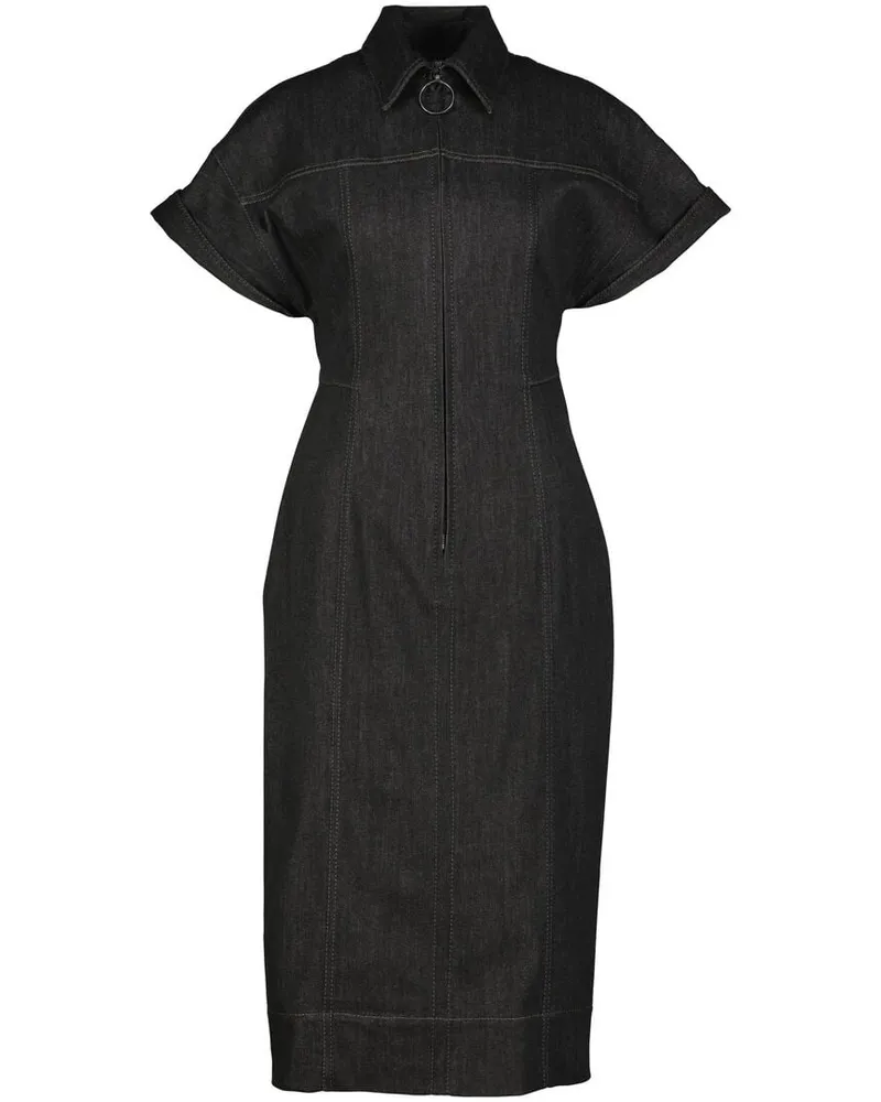 Akris Damen Jeanskleid mit Baumwolle Mini Schwarz