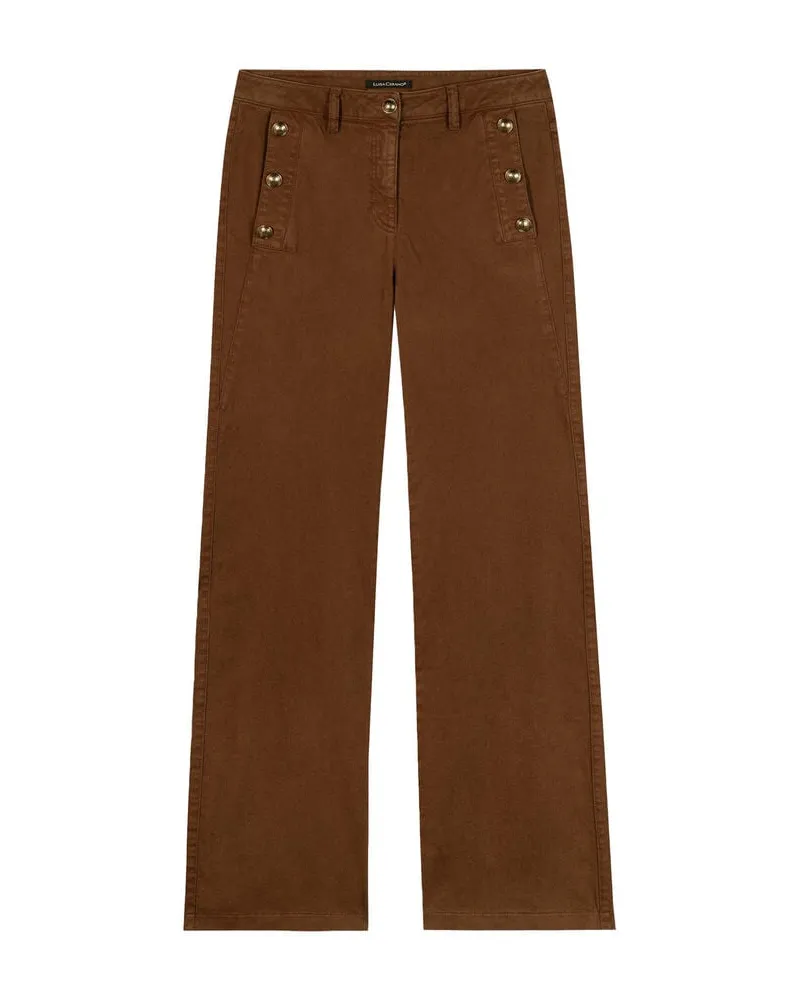 Luisa Cerano Damen Jeans mit Knöpfen Braun
