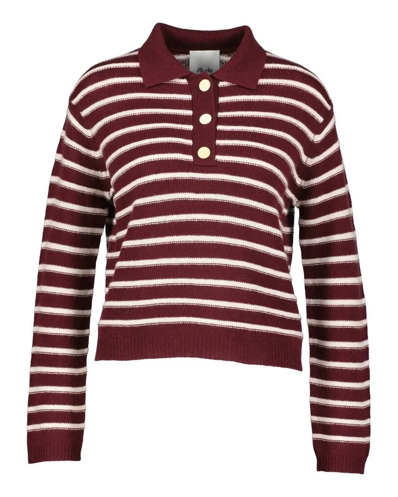 ALLUDE Damen Strickpullover aus Wolle und Kaschmir Bordeaux