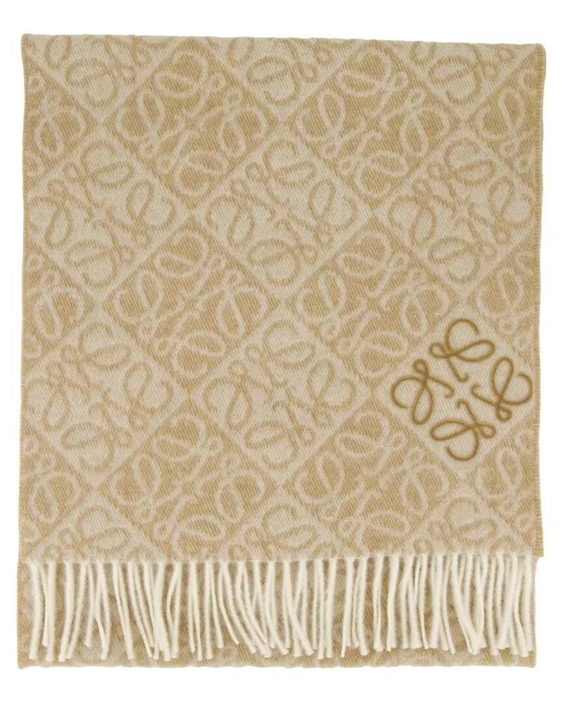 Loewe Damen Wollschal mit Kaschmir ANAGRAM Camel