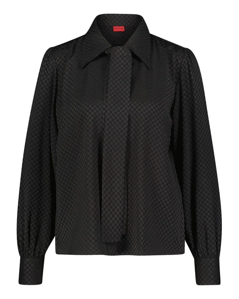 HUGO BOSS Damen Hemdbluse mit Schluppe Grün