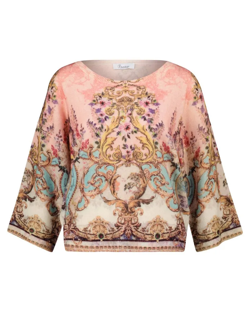 Princess goes Hollywood Damen Strickpullover ORNAMENT aus Wolle mit Kaschmir Boxy Fit Mehrfarbig