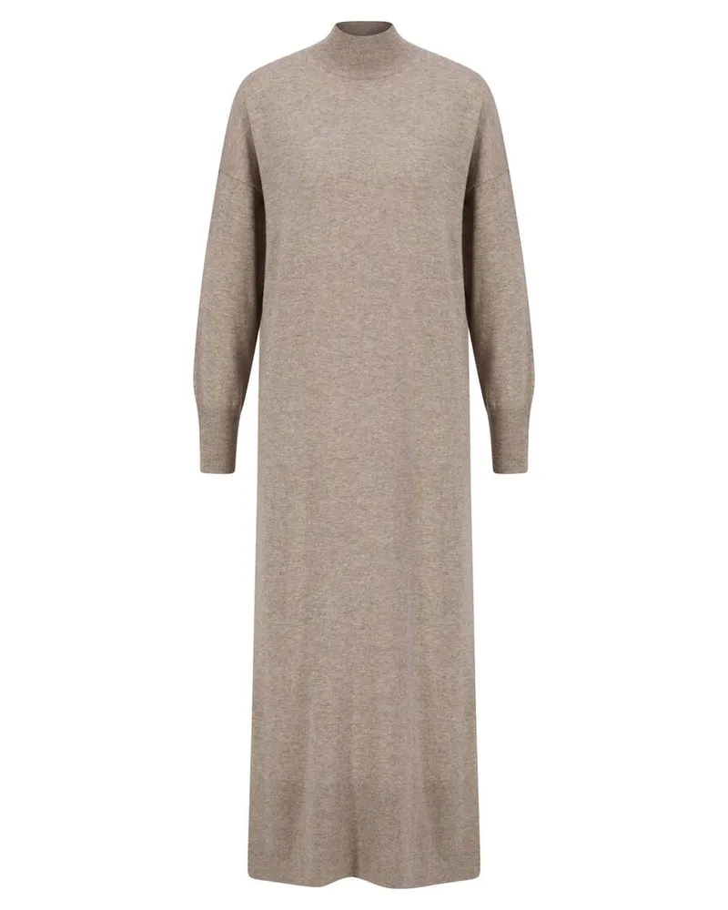 ALLUDE Damen Strickkleid aus Wolle und Kaschmir Taupe