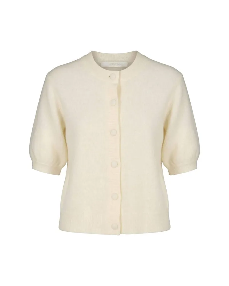 Herzen's Angelegenheit Damen Strickjacke aus Kaschmir-Woll-Mix Offwhite
