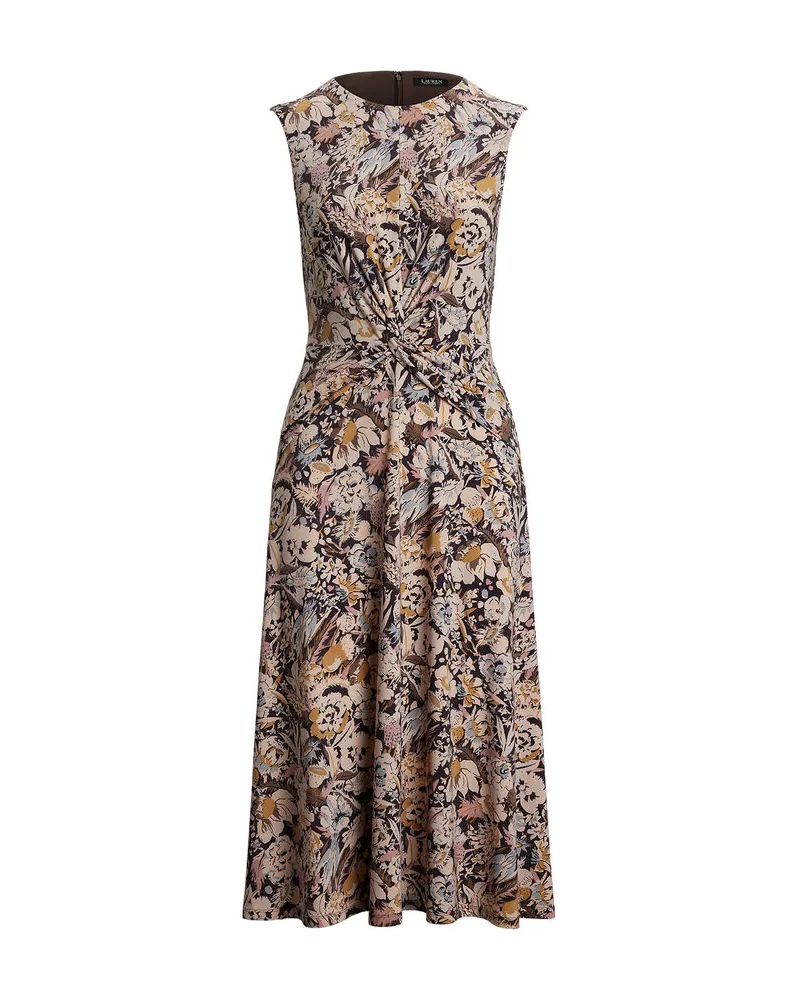Ralph Lauren Damen Jerseykleid mit Twist-Effekt Braun