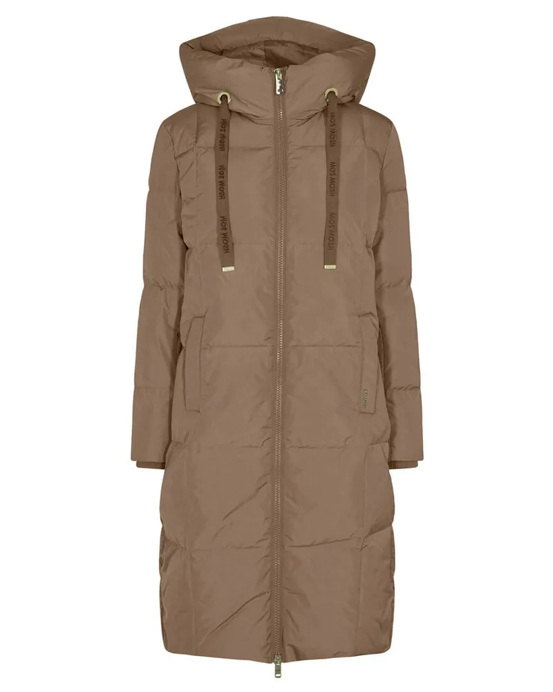 Mos Mosh Damen Daunenmantel mit Kapuze NOVA SQUARE DOWN COAT Taupe