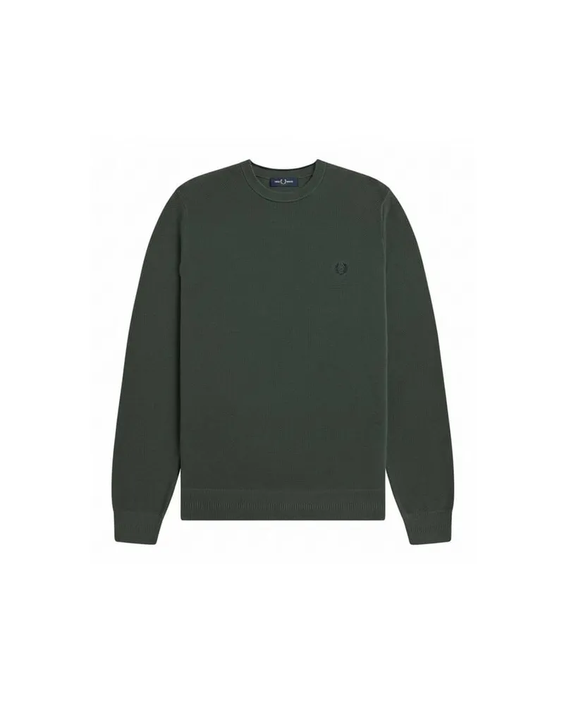 Fred Perry Herren Strickpullover aus Baumwolle PIQUE STITCH JUMPER Grün