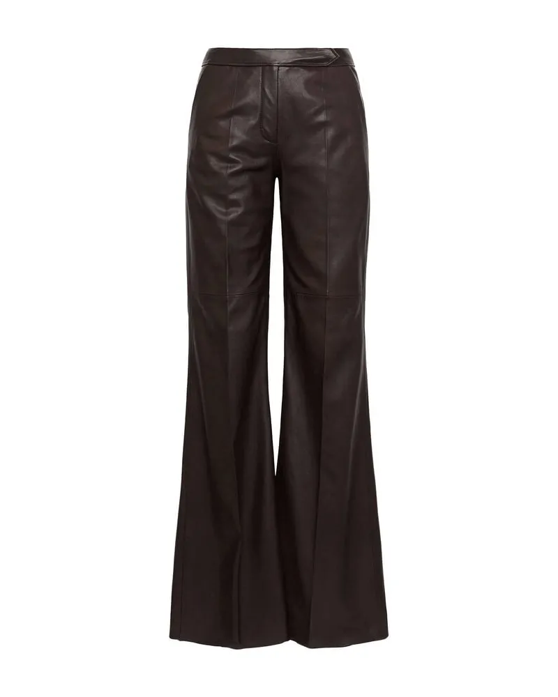 Dorothee Schumacher Damen Lederhose aus Lammleder SLEEK STATEMENT Braun