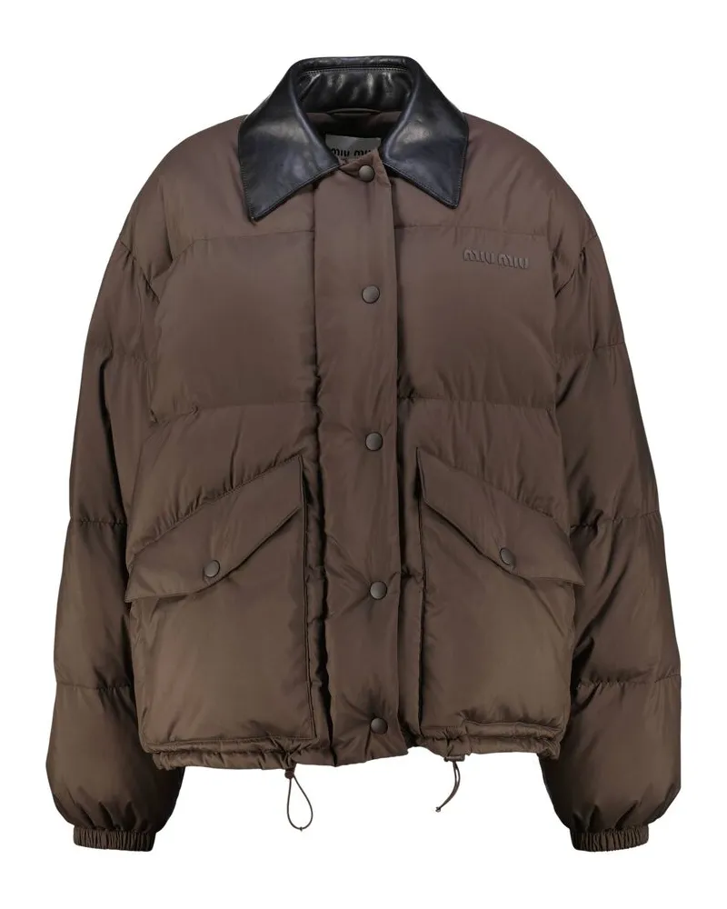 Miu Miu Damen Daunenjacke Braun