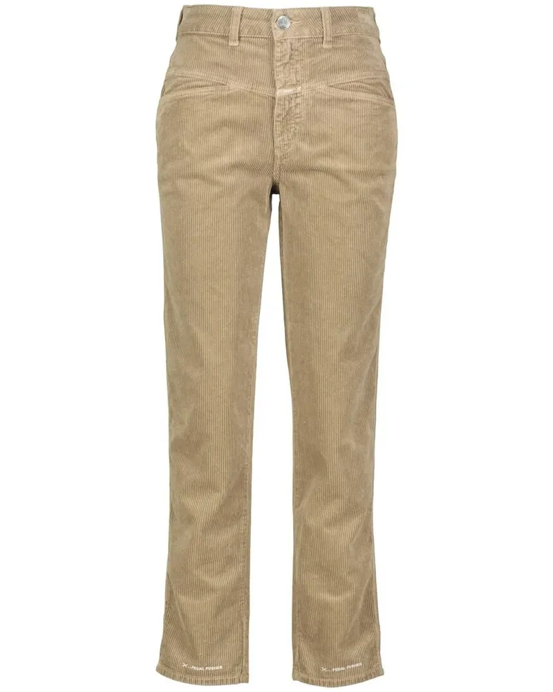 Closed Damen Cordhose PEDAL PUSHER Straight Fit Beige