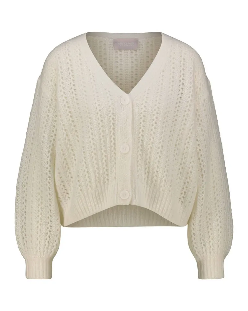 hemisphere Damen Strickjacke mit Kaschmir Weiss