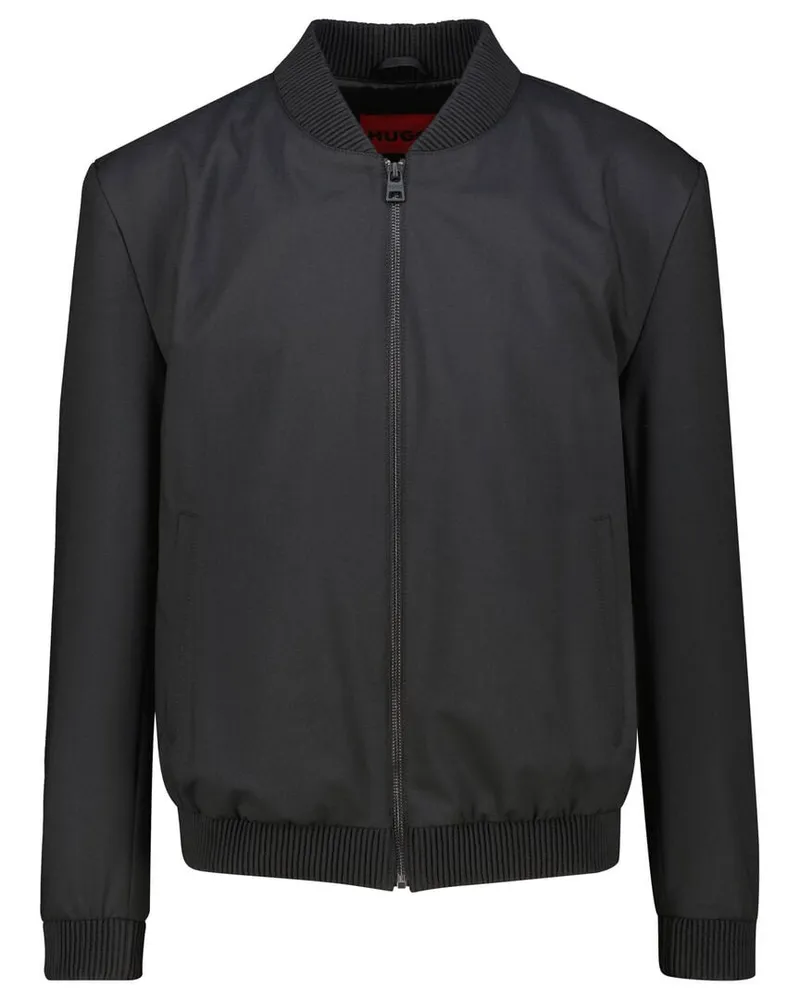 HUGO BOSS Herren Jacke UKASHI mit Schurwolle Slim Fit Schwarz