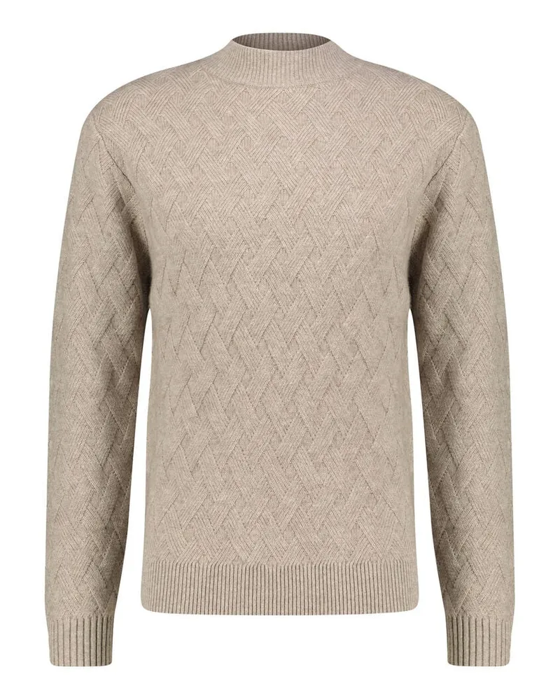 ALLUDE Herren Strickpullover aus Wolle und Kaschmir Taupe