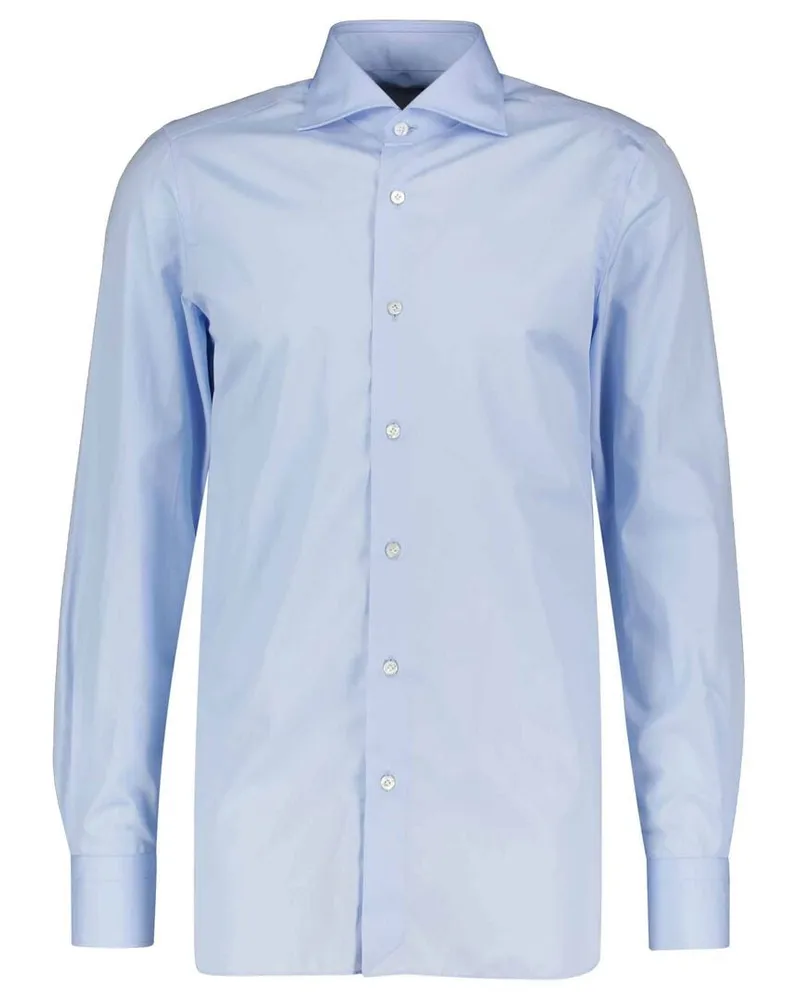 Finamore 1925 Herren Hemd NAPOLI SIMONE Regular Fit Langarm Bleu