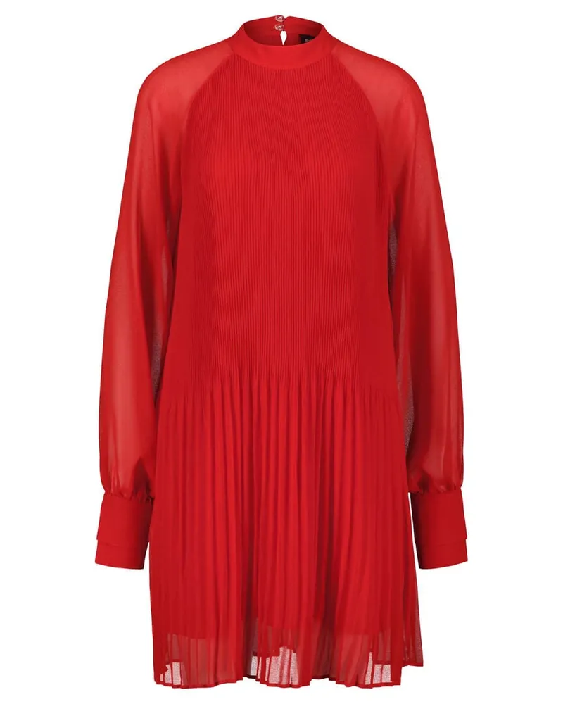 HUGO BOSS Damen Plissee-Kleid DOLUMI Regular Fit Rot